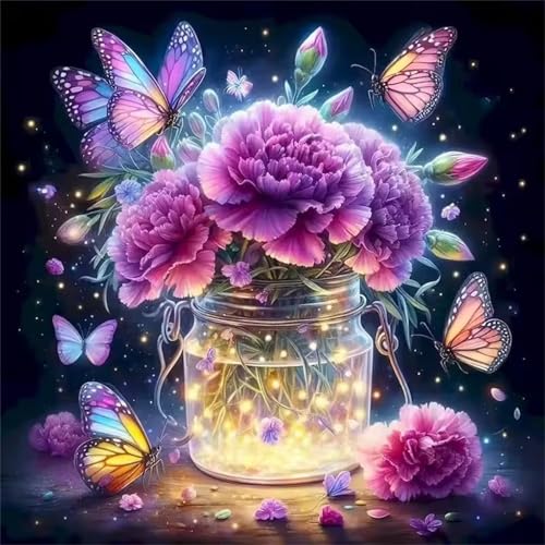 Lila Blumen Schmetterling Puzzle 300 Teile, Impossible Puzzles Erwachsene 300 Teile, Lernspiel Herausforderung Spielzeug, Farbenfrohes Legespiel für Home Dekoration von Muaor