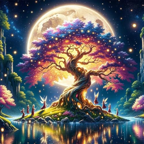 Mondbaum-Fee Puzzle 90 Teile, Impossible Puzzles Erwachsene 90 Teile, Lernspiel Herausforderung Spielzeug, Farbenfrohes Legespiel für Home Dekoration von Muaor