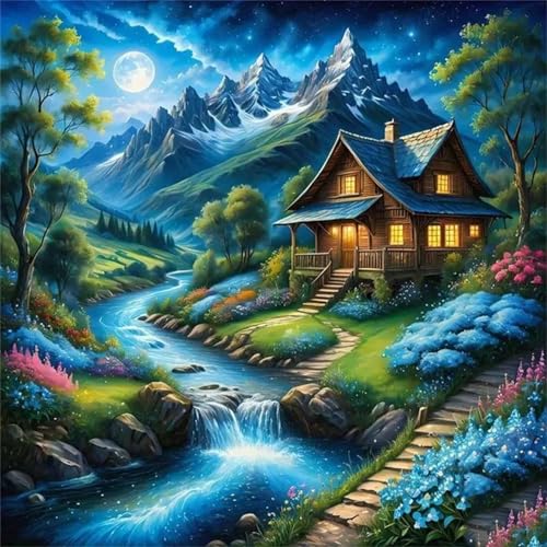 Mondschein-Hausblumen Puzzle 300 Teile, Impossible Puzzles Erwachsene 300 Teile, Lernspiel Herausforderung Spielzeug, Farbenfrohes Legespiel für Home Dekoration Mondschein-Hausblumen Puzzle 300 Teile, Impossible Puzzles Erwachsene 300 Teile, Lernspiel Herausforderung Spielzeug, Farbenfrohes Legespiel für Home Dekoration von Muaor