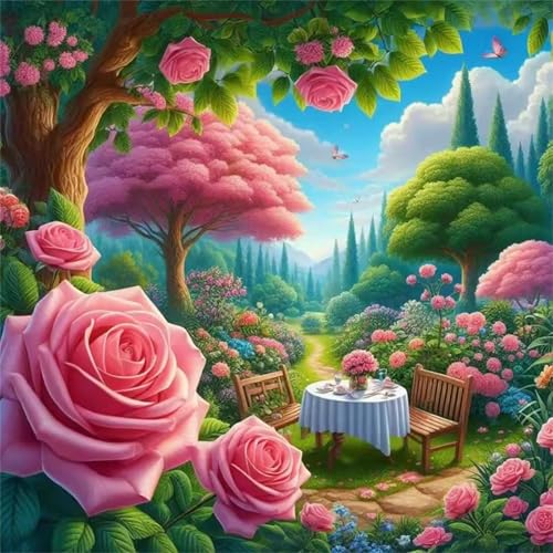 Park Rosenbaum Puzzle 90 Teile, Impossible Puzzles Erwachsene 90 Teile, Lernspiel Herausforderung Spielzeug, Farbenfrohes Legespiel für Home Dekoration von Muaor