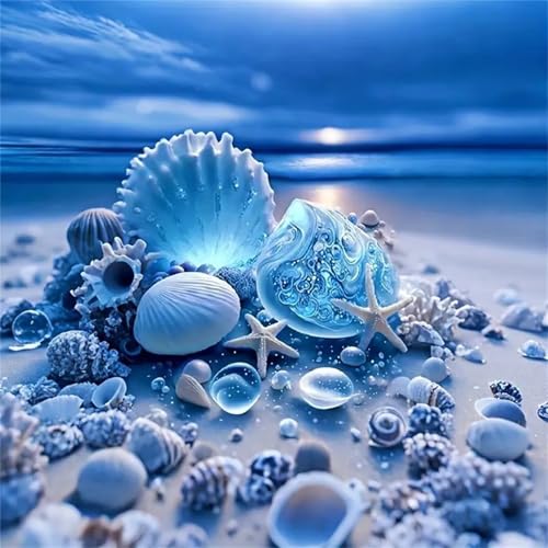 Puzzle 1000 Teile Erwachsene, EIN Herausforderndes Rätsel, Puzzlespiele für Die Ganze Familie, 1000 Puzzle Geschenke für Frauen und Männer, Thema:Blaues Muschelmeer von Muaor