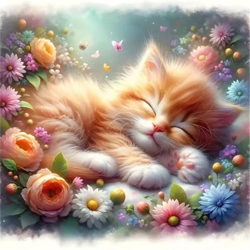Puzzle 1000 Teile Erwachsene, EIN Herausforderndes Rätsel, Puzzlespiele für Die Ganze Familie, 1000 Puzzle Geschenke für Frauen und Männer, Thema:Blume Katze von Muaor