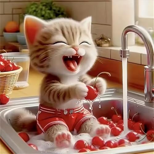 Puzzle 1000 Teile Erwachsene, EIN Herausforderndes Rätsel, Puzzlespiele für Die Ganze Familie, 1000 Puzzle Geschenke für Frauen und Männer, Thema:Küche Katze von Muaor