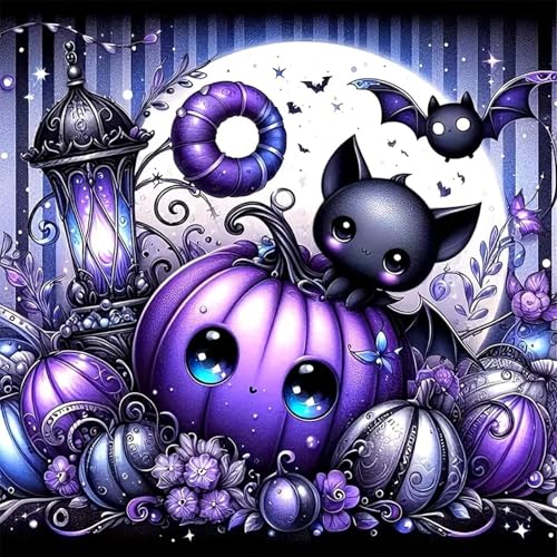 Puzzle 1000 Teile Erwachsene, EIN Herausforderndes Rätsel, Puzzlespiele für Die Ganze Familie, 1000 Puzzle Geschenke für Frauen und Männer, Thema:Lila Nacht Halloween von Muaor