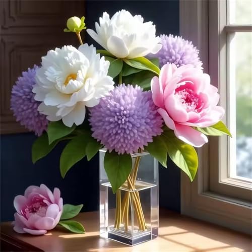 Puzzle 1000 Teile Erwachsene, EIN Herausforderndes Rätsel, Puzzlespiele für Die Ganze Familie, 1000 Puzzle Geschenke für Frauen und Männer, Thema:Pfingstrose Blumenvase von Muaor