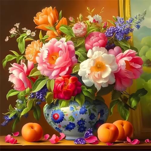 Puzzle 1000 Teile Erwachsene, EIN Herausforderndes Rätsel, Puzzlespiele für Die Ganze Familie, 1000 Puzzle Geschenke für Frauen und Männer, Thema:Pfirsichblüten Vase von Muaor