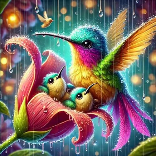Puzzle 1000 Teile Erwachsene, EIN Herausforderndes Rätsel, Puzzlespiele für Die Ganze Familie, 1000 Puzzle Geschenke für Frauen und Männer, Thema:Rain Flower Birds von Muaor