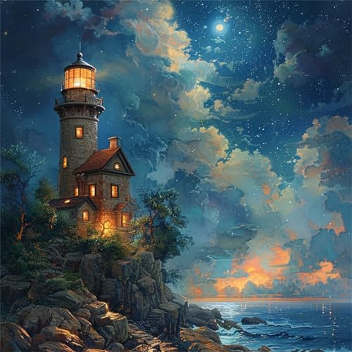 Puzzle 1000 Teile Erwachsene, EIN Herausforderndes Rätsel, Puzzlespiele für Die Ganze Familie, 1000 Puzzle Geschenke für Frauen und Männer, Thema:Schöner Leuchtturm Rocky Puzzle 1000 Teile Erwachsene, EIN Herausforderndes Rätsel, Puzzlespiele für Die Ganze Familie, 1000 Puzzle Geschenke für Frauen und Männer, Thema:Schöner Leuchtturm Rocky von Muaor