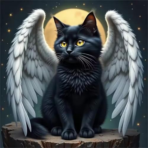 Puzzle 1000 Teile Erwachsene, EIN Herausforderndes Rätsel, Puzzlespiele für Die Ganze Familie, 1000 Puzzle Geschenke für Frauen und Männer, Thema:Schwarze Katze Mond von Muaor