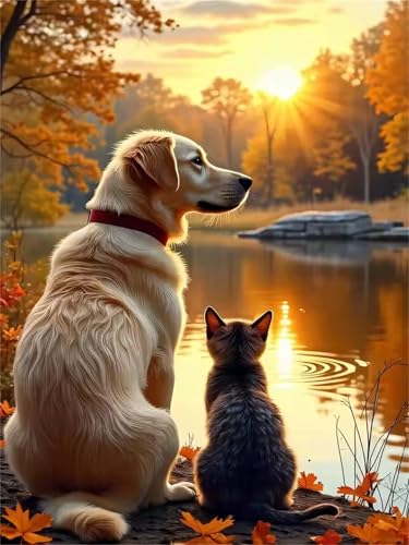 Puzzle 1000 Teile Herbst Sonnenuntergang Hund, 1000 Teile Challenge Puzzle für Erwachsene, Spaß puzzlespiel Premium Quality Klassisches Puzzles Puzzle 1000 Teile Herbst Sonnenuntergang Hund, 1000 Teile Challenge Puzzle für Erwachsene, Spaß puzzlespiel Premium Quality Klassisches Puzzles von Muaor