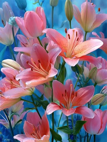 Puzzle 1000 Teile Rosa Lilienblüten, 1000 Teile Challenge Puzzle für Erwachsene, Spaß puzzlespiel Premium Quality Klassisches Puzzles Puzzle 1000 Teile Rosa Lilienblüten, 1000 Teile Challenge Puzzle für Erwachsene, Spaß puzzlespiel Premium Quality Klassisches Puzzles von Muaor