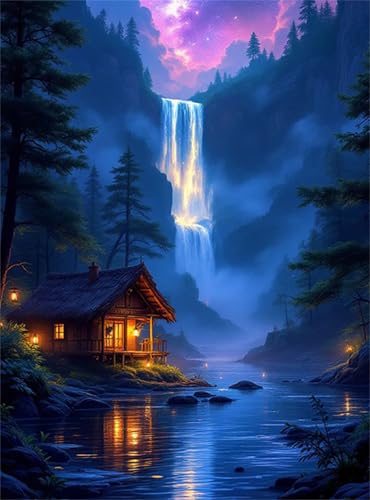 Puzzle 1000 Teile Wasserfall-Hüttenbaum, 1000 Teile Challenge Puzzle für Erwachsene, Spaß puzzlespiel Premium Quality Klassisches Puzzles Puzzle 1000 Teile Wasserfall-Hüttenbaum, 1000 Teile Challenge Puzzle für Erwachsene, Spaß puzzlespiel Premium Quality Klassisches Puzzles von Muaor