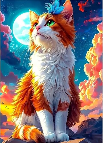 Puzzle 1000 Teile für Erwachsene Mond Wolke Katze, Unmöglich Schwer Schwierig Herausfordernd Puzzles, Geschicklichkeitsspiel für die ganze Familie Puzzle 1000 Teile für Erwachsene Mond Wolke Katze, Unmöglich Schwer Schwierig Herausfordernd Puzzles, Geschicklichkeitsspiel für die ganze Familie von Muaor