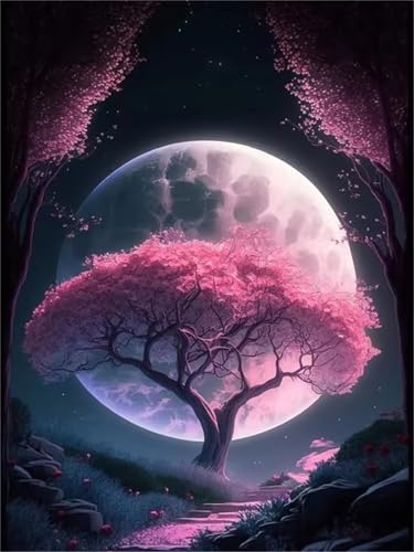 Puzzle 120 Teile Rosa Mondbaum, 120 Teile Challenge Puzzle für Erwachsene, Spaß puzzlespiel Premium Quality Klassisches Puzzles Puzzle 120 Teile Rosa Mondbaum, 120 Teile Challenge Puzzle für Erwachsene, Spaß puzzlespiel Premium Quality Klassisches Puzzles von Muaor