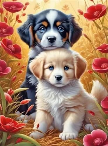 Puzzle 120 Teile Rote Blume Hund, 120 Teile Challenge Puzzle für Erwachsene, Spaß puzzlespiel Premium Quality Klassisches Puzzles Puzzle 120 Teile Rote Blume Hund, 120 Teile Challenge Puzzle für Erwachsene, Spaß puzzlespiel Premium Quality Klassisches Puzzles von Muaor