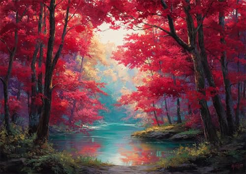 Puzzle 120 Teile Wälder aus rotem Ahorn, 120 Teile Challenge Puzzle für Erwachsene, Spaß puzzlespiel Premium Quality Klassisches Puzzles Puzzle 120 Teile Wälder aus rotem Ahorn, 120 Teile Challenge Puzzle für Erwachsene, Spaß puzzlespiel Premium Quality Klassisches Puzzles von Muaor
