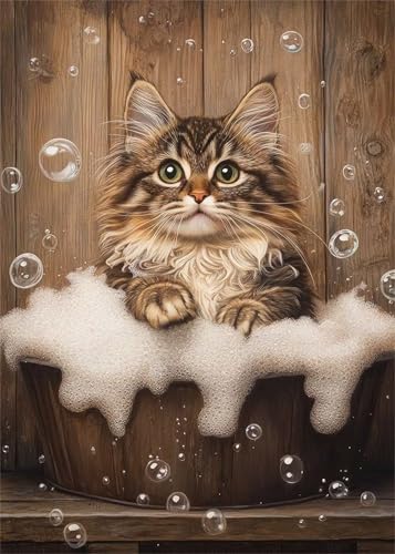 Puzzle 120 Teile für Erwachsene Schaumbad Katze, Unmöglich Schwer Schwierig Herausfordernd Puzzles, Geschicklichkeitsspiel für die ganze Familie Puzzle 120 Teile für Erwachsene Schaumbad Katze, Unmöglich Schwer Schwierig Herausfordernd Puzzles, Geschicklichkeitsspiel für die ganze Familie von Muaor