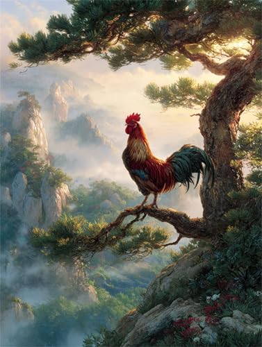 Puzzle 1500 Teile Sunrise Zirbenhuhn, 1500 Teile Challenge Puzzle für Erwachsene, Spaß puzzlespiel Premium Quality Klassisches Puzzles von Muaor