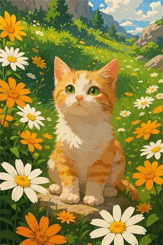 Puzzle 1500 Teile für Erwachsene Grüne Graslandkatze, Unmöglich Schwer Schwierig Herausfordernd Puzzles, Geschicklichkeitsspiel für die ganze Familie von Muaor