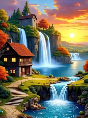 Puzzle 1500 Teile für Erwachsene Lakefront House Szenerie, Unmöglich Schwer Schwierig Herausfordernd Puzzles, Geschicklichkeitsspiel für die ganze Familie Puzzle 1500 Teile für Erwachsene Lakefront House Szenerie, Unmöglich Schwer Schwierig Herausfordernd Puzzles, Geschicklichkeitsspiel für die ganze Familie von Muaor