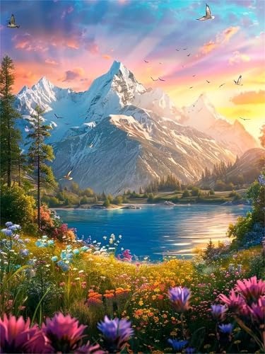 Puzzle 1500 Teile für Erwachsene Sunset Pond Rasen, Unmöglich Schwer Schwierig Herausfordernd Puzzles, Geschicklichkeitsspiel für die ganze Familie von Muaor