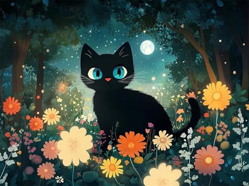 Puzzle 1500 Teile für Erwachsene Woods Blume Katze, Unmöglich Schwer Schwierig Herausfordernd Puzzles, Geschicklichkeitsspiel für die ganze Familie Puzzle 1500 Teile für Erwachsene Woods Blume Katze, Unmöglich Schwer Schwierig Herausfordernd Puzzles, Geschicklichkeitsspiel für die ganze Familie von Muaor