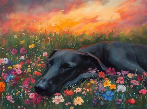 Puzzle 200 Teile Blume Schwarzer Hund, 200 Teile Challenge Puzzle für Erwachsene, Spaß puzzlespiel Premium Quality Klassisches Puzzles Puzzle 200 Teile Blume Schwarzer Hund, 200 Teile Challenge Puzzle für Erwachsene, Spaß puzzlespiel Premium Quality Klassisches Puzzles von Muaor