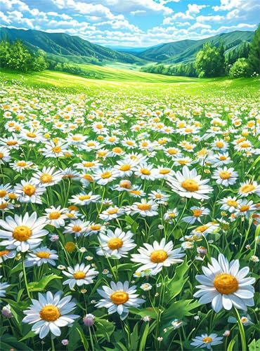 Puzzle 200 Teile Daisy Meadow Szenerie, 200 Teile Challenge Puzzle für Erwachsene, Spaß puzzlespiel Premium Quality Klassisches Puzzles von Muaor