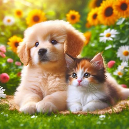 Puzzle 200 Teile Erwachsene, EIN Herausforderndes Rätsel, Puzzlespiele für Die Ganze Familie, 200 Puzzle Geschenke für Frauen und Männer, Thema:Garten Katzen Hunde von Muaor