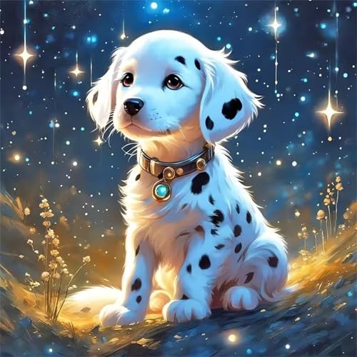 Puzzle 200 Teile Erwachsene, EIN Herausforderndes Rätsel, Puzzlespiele für Die Ganze Familie, 200 Puzzle Geschenke für Frauen und Männer, Thema:Starry Night Dog von Muaor