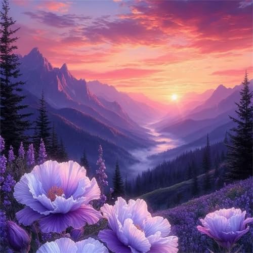 Puzzle 200 Teile Erwachsene, EIN Herausforderndes Rätsel, Puzzlespiele für Die Ganze Familie, 200 Puzzle Geschenke für Frauen und Männer, Thema:Tal Sonnenaufgang Blume von Muaor