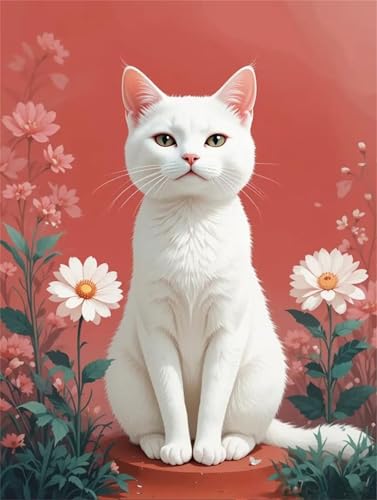 Puzzle 200 Teile Pflanze Blume Katze, 200 Teile Challenge Puzzle für Erwachsene, Spaß puzzlespiel Premium Quality Klassisches Puzzles von Muaor