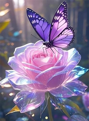 Puzzle 200 Teile Schmetterling Rosa Rose, 200 Teile Challenge Puzzle für Erwachsene, Spaß puzzlespiel Premium Quality Klassisches Puzzles von Muaor