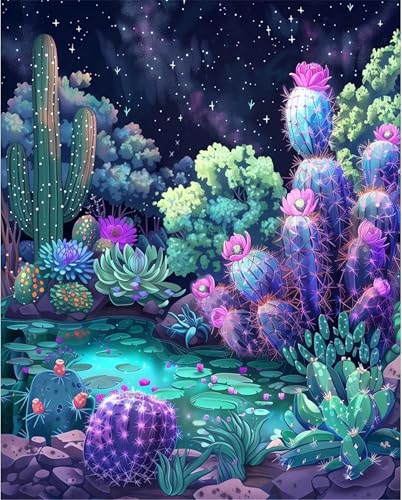 Puzzle 200 Teile Sternennacht-Kaktus, 200 Teile Challenge Puzzle für Erwachsene, Spaß puzzlespiel Premium Quality Klassisches Puzzles von Muaor