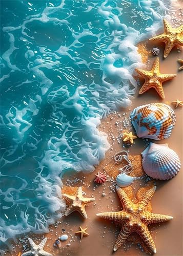 Puzzle 200 Teile Wellen Seestern-Schalen, 200 Teile Challenge Puzzle für Erwachsene, Spaß puzzlespiel Premium Quality Klassisches Puzzles von Muaor
