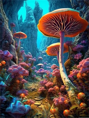 Puzzle 200 Teile für Erwachsene Bergpilzgarten, Unmöglich Schwer Schwierig Herausfordernd Puzzles, Geschicklichkeitsspiel für die ganze Familie von Muaor