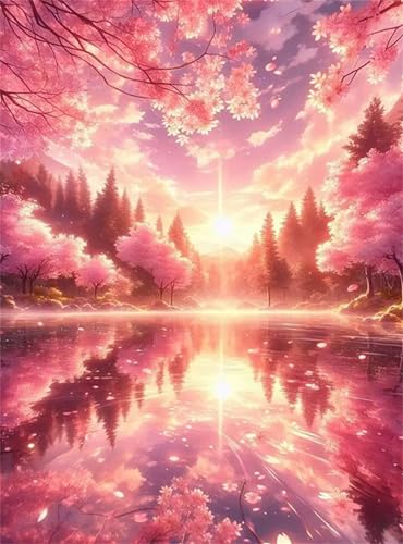 Puzzle 200 Teile für Erwachsene Reflexion Bäume Sonnenaufgang, Unmöglich Schwer Schwierig Herausfordernd Puzzles, Geschicklichkeitsspiel für die ganze Familie von Muaor