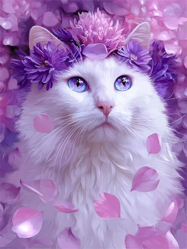 Puzzle 200 Teile für Erwachsene Rosa Blütenblatt Katze, Unmöglich Schwer Schwierig Herausfordernd Puzzles, Geschicklichkeitsspiel für die ganze Familie von Muaor