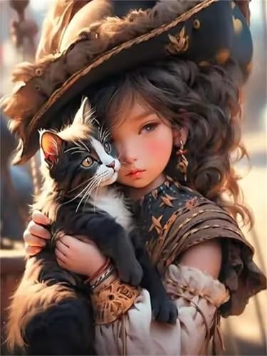 Puzzle 200 Teile für Erwachsene Stammesmädchen Katze, Unmöglich Schwer Schwierig Herausfordernd Puzzles, Geschicklichkeitsspiel für die ganze Familie von Muaor