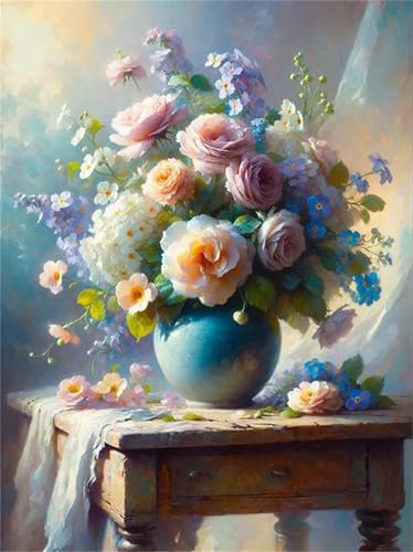 Puzzle 2000 Teile Blühende Rosenvase, 2000 Teile Challenge Puzzle für Erwachsene, Spaß puzzlespiel Premium Quality Klassisches Puzzles von Muaor