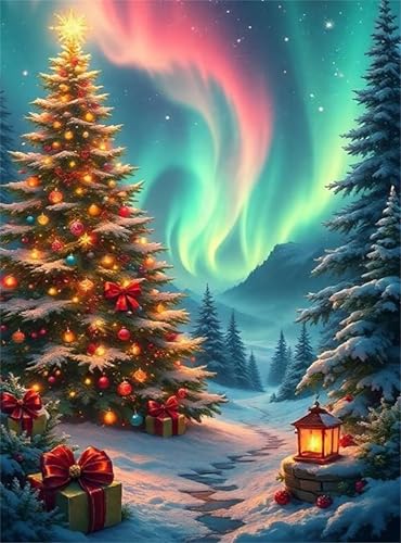 Puzzle 2000 Teile für Erwachsene Aurora Weihnachten Schnee, Unmöglich Schwer Schwierig Herausfordernd Puzzles, Geschicklichkeitsspiel für die ganze Familie von Muaor