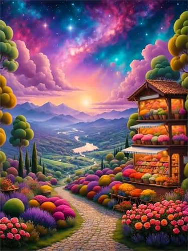 Puzzle 2000 Teile für Erwachsene Lila Aurora-Landschaft, Unmöglich Schwer Schwierig Herausfordernd Puzzles, Geschicklichkeitsspiel für die ganze Familie von Muaor