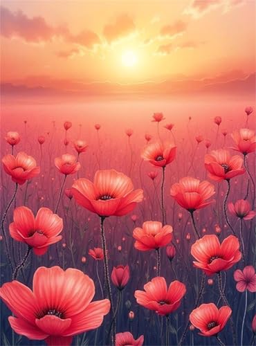 Puzzle 30 Teile Rote Blumen Sonnenuntergang, 30 Teile Challenge Puzzle für Erwachsene, Spaß puzzlespiel Premium Quality Klassisches Puzzles Puzzle 30 Teile Rote Blumen Sonnenuntergang, 30 Teile Challenge Puzzle für Erwachsene, Spaß puzzlespiel Premium Quality Klassisches Puzzles von Muaor
