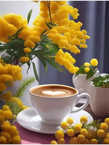Puzzle 30 Teile für Erwachsene Gelbe Blume Kaffee, Unmöglich Schwer Schwierig Herausfordernd Puzzles, Geschicklichkeitsspiel für die ganze Familie von Muaor