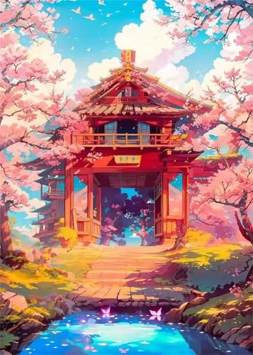 Puzzle 30 Teile für Erwachsene Rote Architektur Szenerie, Unmöglich Schwer Schwierig Herausfordernd Puzzles, Geschicklichkeitsspiel für die ganze Familie von Muaor
