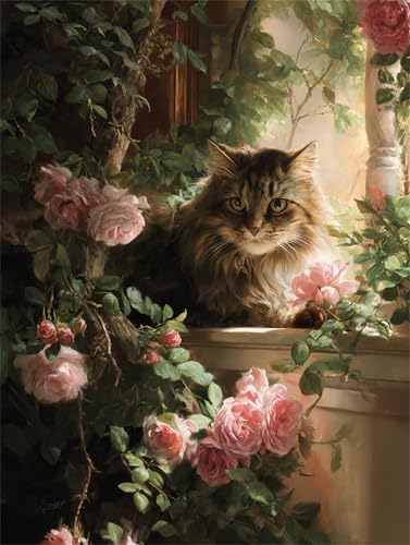 Puzzle 300 Teile Garten Fenster Katze, 300 Teile Challenge Puzzle für Erwachsene, Spaß puzzlespiel Premium Quality Klassisches Puzzles Puzzle 300 Teile Garten Fenster Katze, 300 Teile Challenge Puzzle für Erwachsene, Spaß puzzlespiel Premium Quality Klassisches Puzzles von Muaor