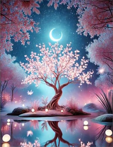 Puzzle 300 Teile Rosa Baum Reflexion, 300 Teile Challenge Puzzle für Erwachsene, Spaß puzzlespiel Premium Quality Klassisches Puzzles von Muaor