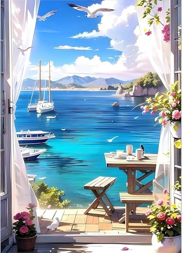 Puzzle 300 Teile für Erwachsene Insel Segelboot Möwe, Unmöglich Schwer Schwierig Herausfordernd Puzzles, Geschicklichkeitsspiel für die ganze Familie Puzzle 300 Teile für Erwachsene Insel Segelboot Möwe, Unmöglich Schwer Schwierig Herausfordernd Puzzles, Geschicklichkeitsspiel für die ganze Familie von Muaor