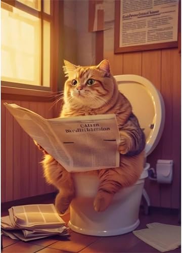 Puzzle 300 Teile für Erwachsene Toilette Katze, Unmöglich Schwer Schwierig Herausfordernd Puzzles, Geschicklichkeitsspiel für die ganze Familie von Muaor