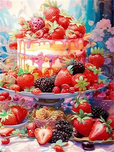 Puzzle 500 Teile Erdbeer-Obstkuchen, 500 Teile Challenge Puzzle für Erwachsene, Spaß puzzlespiel Premium Quality Klassisches Puzzles von Muaor